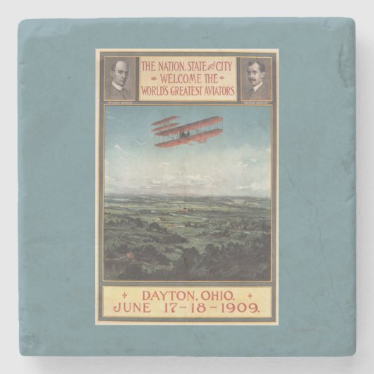 Wright Brothers Plane Stenen Onderzetter (Voorkant)