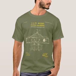 Wright Flying Machine Fatigue Green T-shirt