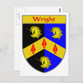 Wright Wapen / Familie Crest Briefkaart (Voorkant / Achterkant)