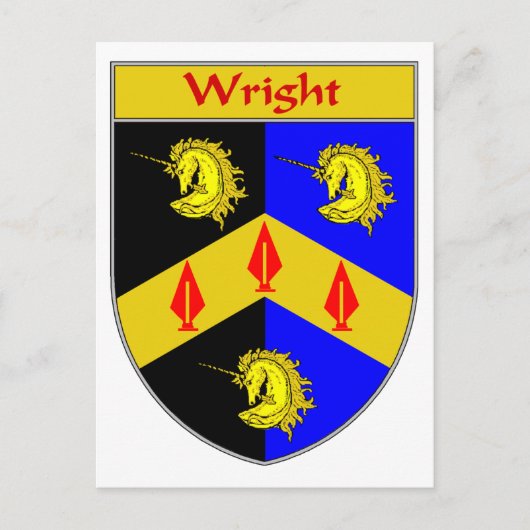 Wright Wapen / Familie Crest Briefkaart (Voorkant)