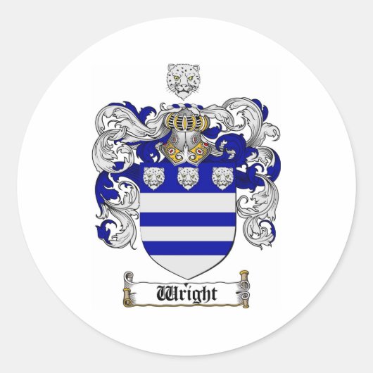 Wright Wapen / Wright Family Crest Ronde Sticker (Voorkant)
