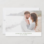 Wrightsville Beach NC Carte Forest Green Mariage (Dos)