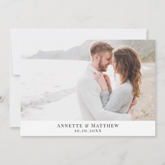 Wrightsville Beach NC Carte Mariage noir et blanc (Dos)