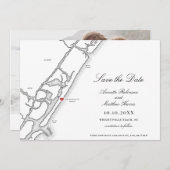 Wrightsville Beach NC Carte Mariage noir et blanc (Devant / Derrière)