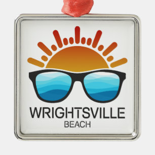 Wrightsville Beach North Carolina Zonnebril Metalen Ornament