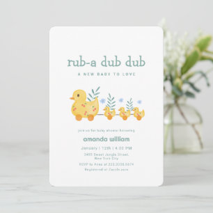 Wrijf een dub dub kers mama eend baby shower kaart