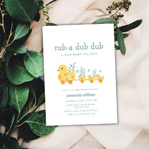 Wrijf een dub dub kers mama eend baby shower kaart