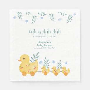 Wrijf een dub dub kers mama eend baby shower servet