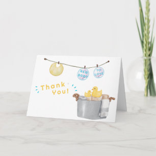 Wrijf een dub dub waslijn rubberen eend babyshower bedankkaart
