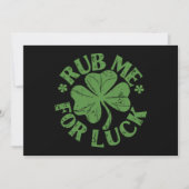Wrijf me voor geluk St Patrick's Day Shamrock Kaart (Voorkant)