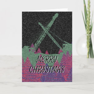 Wrijvingsronnen voor kraanbediener Snowy Kerstmis Feestdagen Kaart