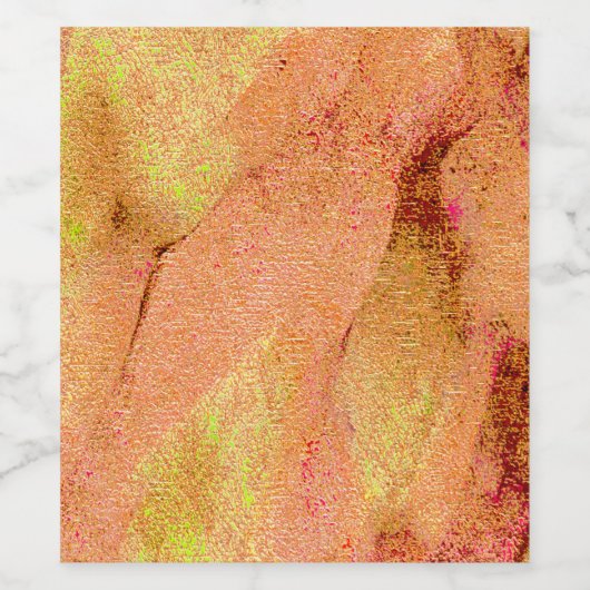 Wrinkellederstijl met versleten verf, zalm wijn etiket (Enkel label)