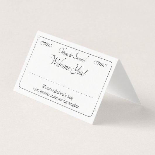 Write Name - Table Place Card - with Messages (Front)