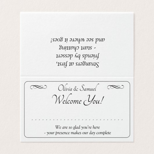 Write Name - Table Place Card - with Messages (Outside Unfolded)