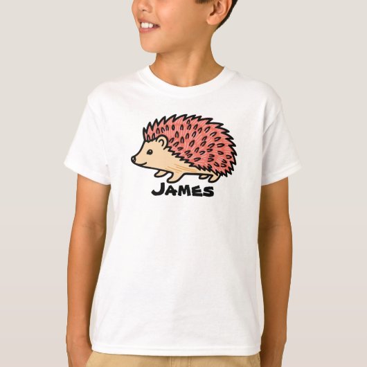 write your name on this Pink Hedgehog T-shirt (Voorkant)