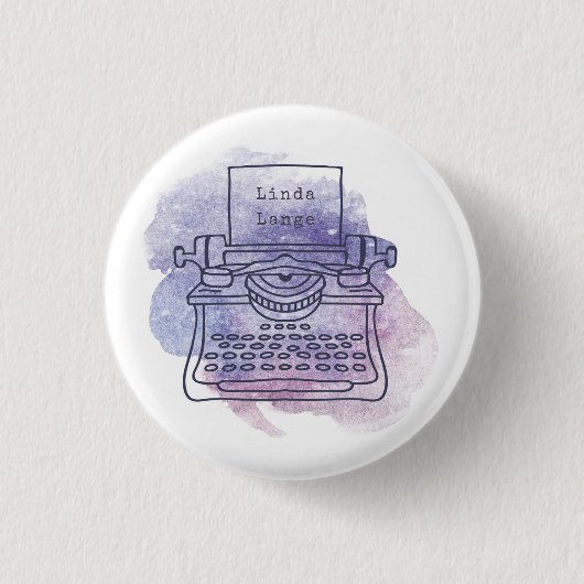 Writer Author Script  schrijfmachine Aangepast Ronde Button 3,2 Cm (Voorkant)