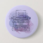 Writer Author Script  schrijfmachine Aangepast Ronde Button 7,6 Cm (Voorkant)