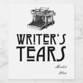Writer's Tears  Wijnlabel Wijn Etiket (Enkel label)