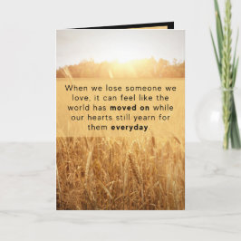 Written Memory Grief Sympathy Card - Golden Field Kaart
