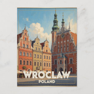 Wroclaw Marktplin Polen Reis Scène Briefkaart