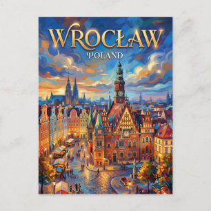 Wrocław Polen Briefkaart