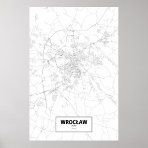 Wrocław, Polen (zwart op wit) Poster