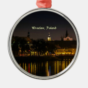 Wroclaw, Poolse cityscape-foto, schemerlicht, Metalen Ornament
