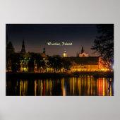 Wroclaw, Poolse cityscape-foto, schemerlicht, Poster (Voorkant)