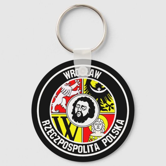 Wrocław Round Emblem Sleutelhanger (Voorkant)