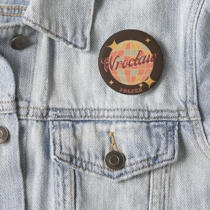 Wroclaw Stad Polen Retro  Briefkaart Ronde Button 3,2 Cm