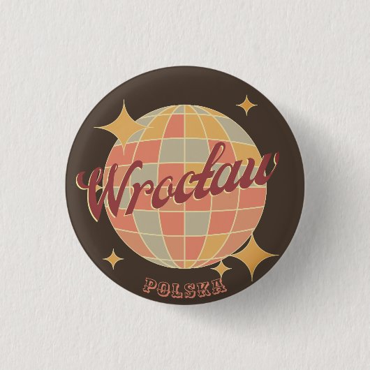 Wroclaw Stad Polen Retro Briefkaart Ronde Button 3,2 Cm (Voorkant)