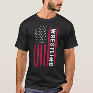 Wruing American Flag Funny Wrestle Mannen Boy T-shirt