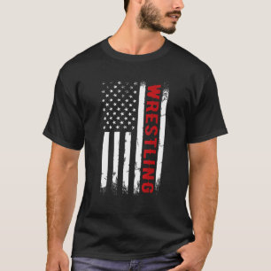 Wruing American Flag Wrestle Mannen Boy Wrest T-shirt
