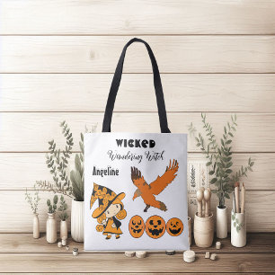 Wschopende zwerfgetuige gepersonaliseerd Halloween Draagtas