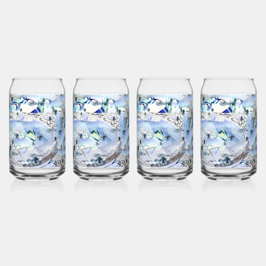 wssbx 'Blue Ice' Drinkware Set Blikvorm Glas (Achterkant)