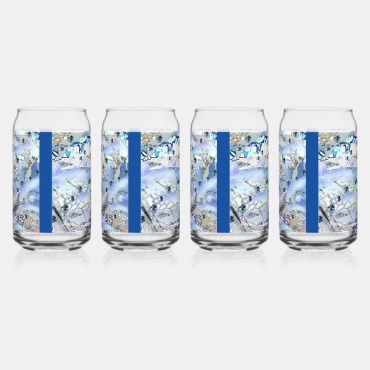 wssbx 'Blue Ice' Drinkware Set Blikvorm Glas (Links)