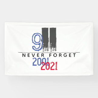 WTC 911 Patriottisch Vergeet nooit 20e Jubileum Spandoek