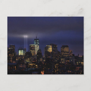 WTC Tribute in Light - 9/11/2011 in twiight Briefkaart
