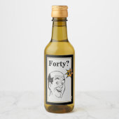 wtf 40th Birthday Party Funny Mannen Birthday Wijn Etiket (Voorkant)