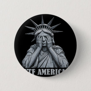 Wtf Amerika Anti-trump Politiek En Democratie Ronde Button 5,7 Cm