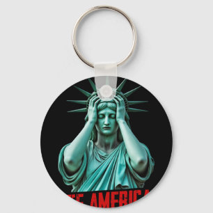 Wtf Amerika Standbeeld Van De Vrijheid Anti-trump Sleutelhanger