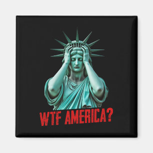 Wtf Amerika Standbeeld Vrijheid Anti-trump Politie Magneet