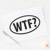 WTF? Euro stijl auto embleem Ovale Sticker (Envelop)