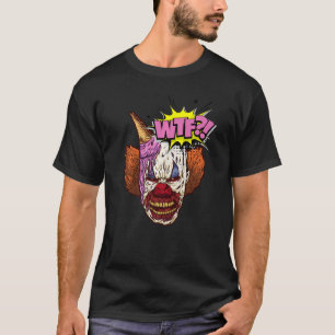 WTF Evil Clown Gezicht en Ice Cream Graphic T-shirt