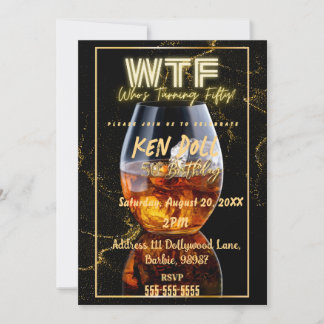 WTF Fifty Mannen 50e Verjaardagsfeest Download Kaart