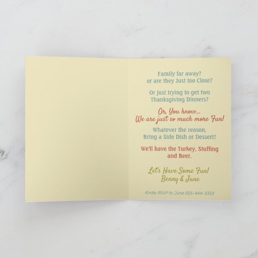 WTF Funny Thanksgiving Friendsgiving Kaart (Binnen)