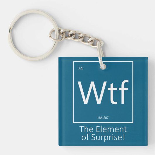 Wtf Grappig, Periodiek Systeem Stijl Sleutelhanger (voorkant)