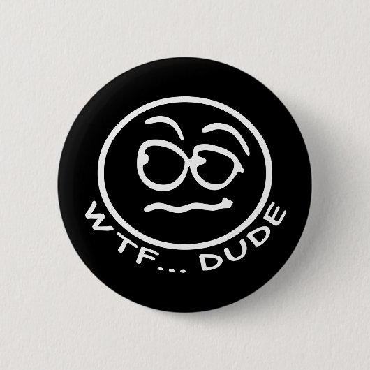 WTF Guy Smilie Ronde Button 5,7 Cm (Voorkant)