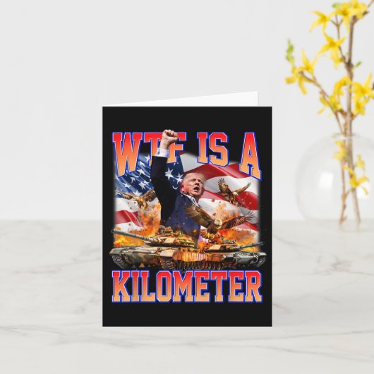 WTF is een kilometer lange Donald Trump grappige T Kaart (Gele Bloem)