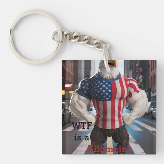 WTF is een kilometer Sleutelhanger (voorkant)